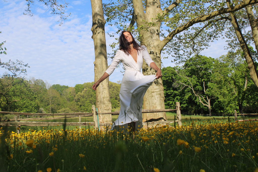 Rachel Ackley in Healer Dress long sleeve in nature